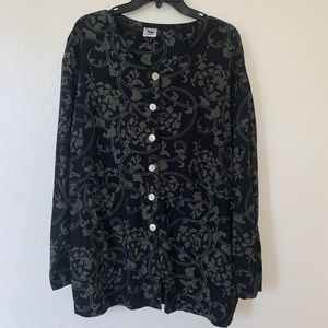 Las Manos button down tunic shirt size Large